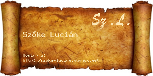 Szőke Lucián névjegykártya