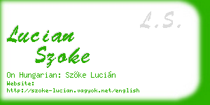 lucian szoke business card