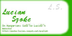 lucian szoke business card